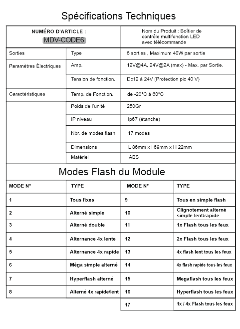 Module pour faire flasher des feux led